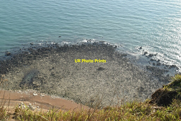 Photo 6"x4" Wave cut platform below Abbot's Cliff Church Hougham c2019