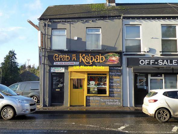 Photo 6"x4" Festive window, Grab a Kebab, Omagh Omagh c2020