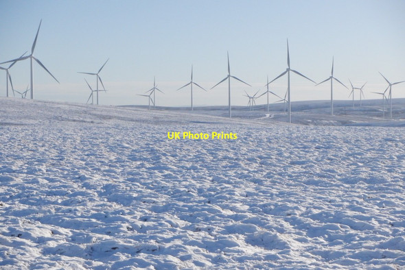 Photo 6"x4" View towards Fallago Rig power station from Hope Hills Willie's Law c2020