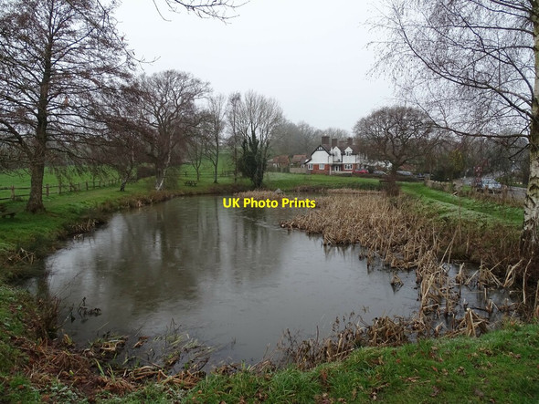 Photo 6"x4" Frozen pond Turners Hill c2020