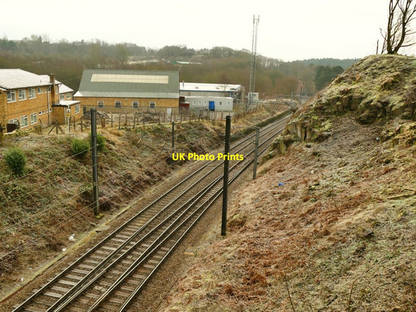 Photo 6"x4" Railway north of Coach Road bridge Guiseley c2021
