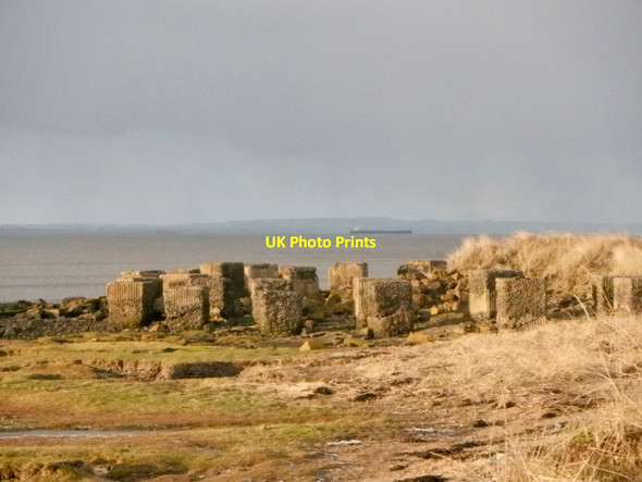 Photo 6"x4" Anti tank blocks, Ferny Ness Longniddry c2021