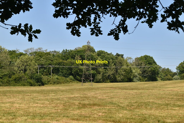 Photo 6"x4" Pylon in field Charlwood\/TQ3934 c2020