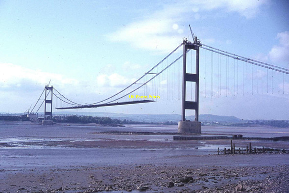Photo 6"x4" Construction of the Severn Bridge from New Passage Aust\/ST5789 c1965