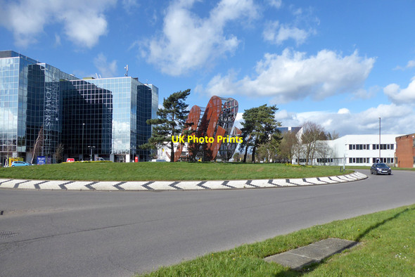 Photo 6"x4" Fleming Way Roundabout on A23, Manor Royal, Crawley Crawley\/TQ2736 c2021