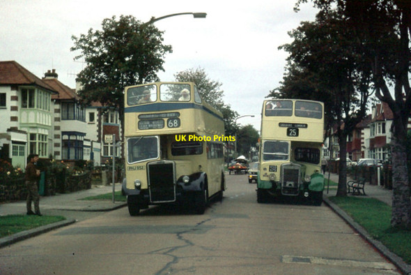 Photo 6"x4" Open top buses in Leigh-on-Sea \u00e2\u0080\u0093 1972 Hadleigh\/TQ8187 c1972