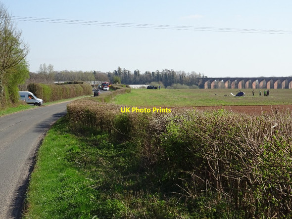 Photo 6"x4" Helicopter crash Ledbury c2021