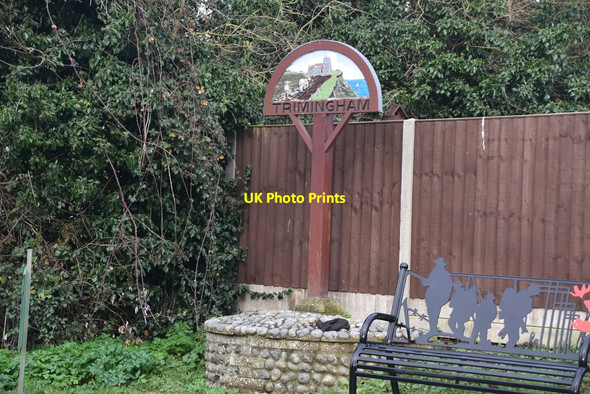 Photo 6"x4" Trimingham Village sign Trimingham c2019
