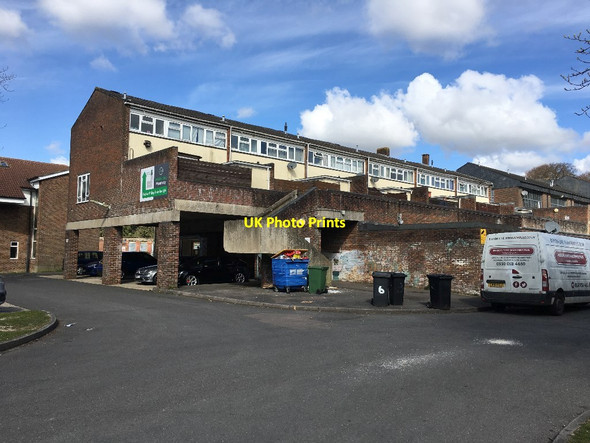 Photo 6"x4" Winklebury Centre flats Basingstoke c2021 P1