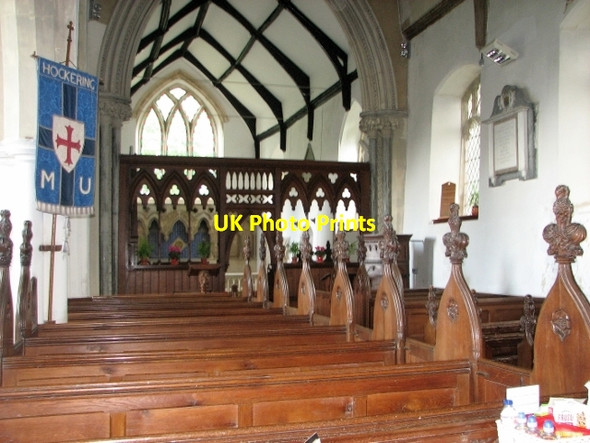 Photo 6"x4" St Michael's church in Hockering - the nave Hockering c2017