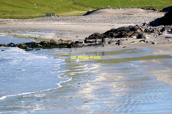 Photo 6"x4" Fishing on Lund beach Underhoull c2017