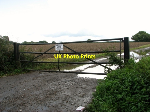 Photo 6"x4" Gated farm track off Wood Lane East Tuddenham c2017