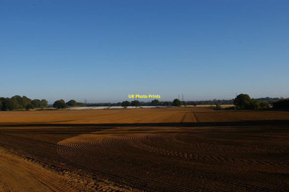 Photo 6"x4" Newly-sown fields off the Sandlings Walk Aldringham c2017