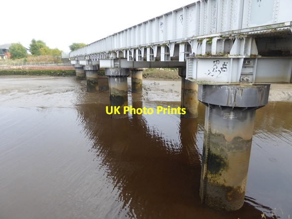 Photo 6"x4" Railway bridge over the River Derwent Blaydon Haughs c2017