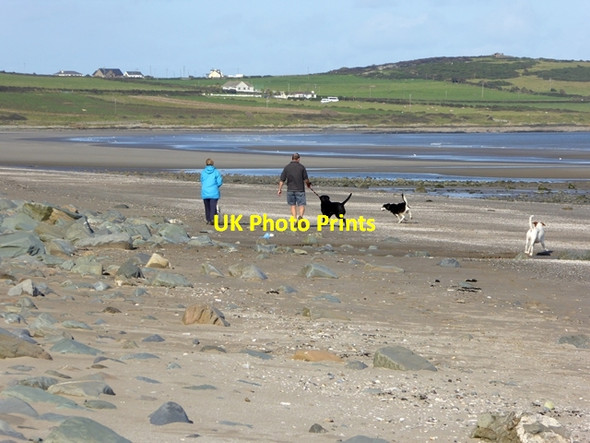 Photo 6"x4" Dog walkers on the beach at Ganderstown Clogherhead c2017