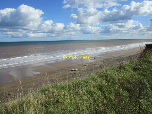 Photo 6"x4" Remains of WW2 defences on the beach below Stang Hill Skipsea Brough c2017