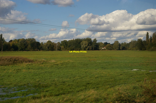 Photo 6"x4" Looking up the Deben water-meadows towards Ufford, from the railway Ufford\/TM2952 c2017