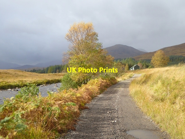 Photo 6"x4" Estate road beside the Abhainn Shira Abhainn Shira c2017