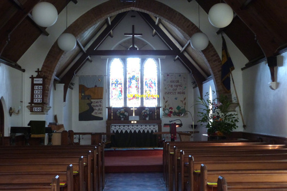 Photo 6"x4" Interior of St. Peter's church, Coverack Coverack c2017