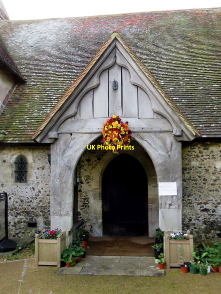 Photo 6"x4" The porch on the north of St Peter's Church North Hayling c2017