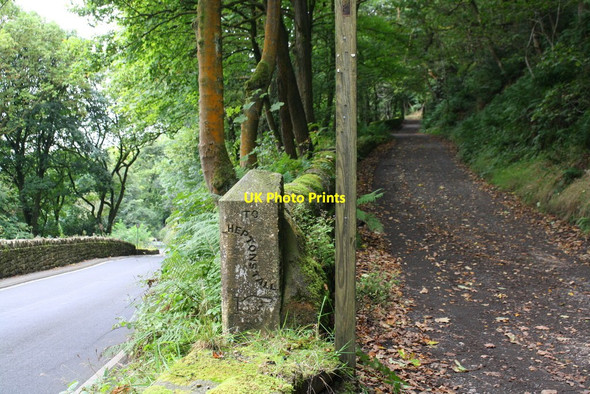 Photo 6"x4" Junction of Lee Wood Road with footpath to Heptonstall Hebden Bridge c2017