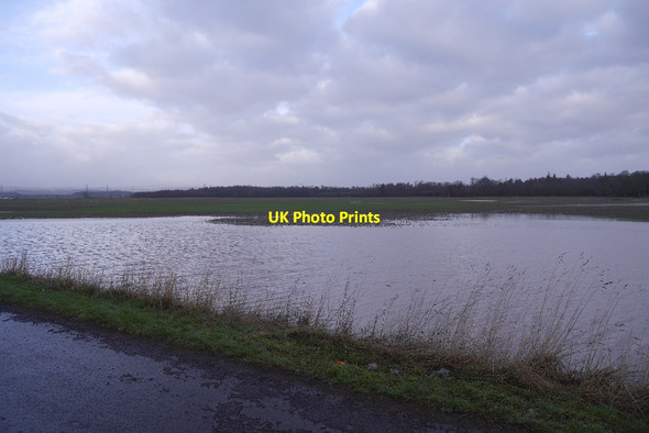 Photo 6"x4" Flooded field Airth c2017
