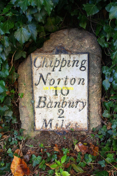 Photo 6"x4" Milestone on NW side of A361 Bloxham c2017