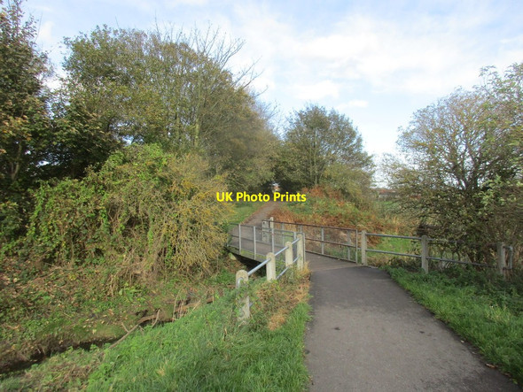 Photo 6"x4" Crossing the Stream Dike on the Hornsea Rail Trail Hornsea c2017