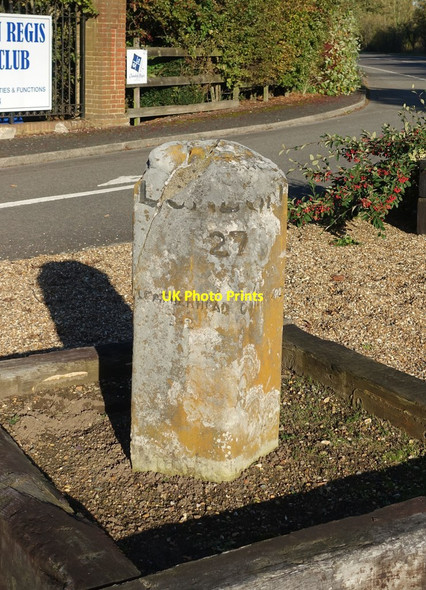 Photo 6"x4" Old Milestone by the A246, Epsom Road, Clandon Park East Clandon c2017