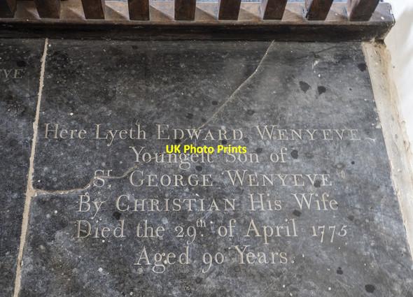 Photo 6"x4" St Mary, Brettenham - Ledger slab Brettenham\/TL9653 c2017