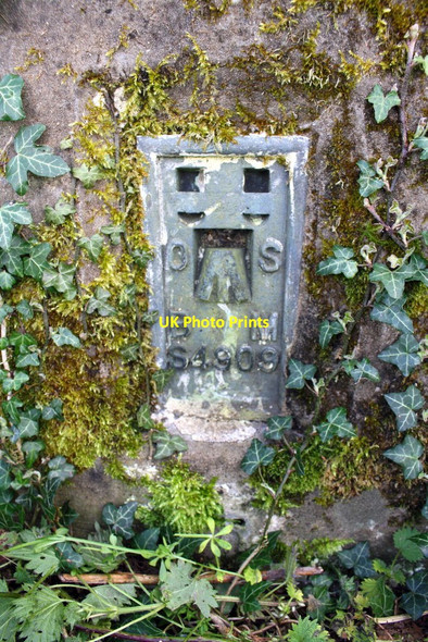 Photo 6"x4" Benchmark on Nuffield trig pillar Nuffield c2017
