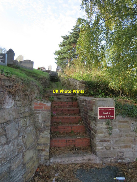 Photo 6"x4" Steps into St Mary and St Peter's churchyard, Bagillt Bagillt c2017