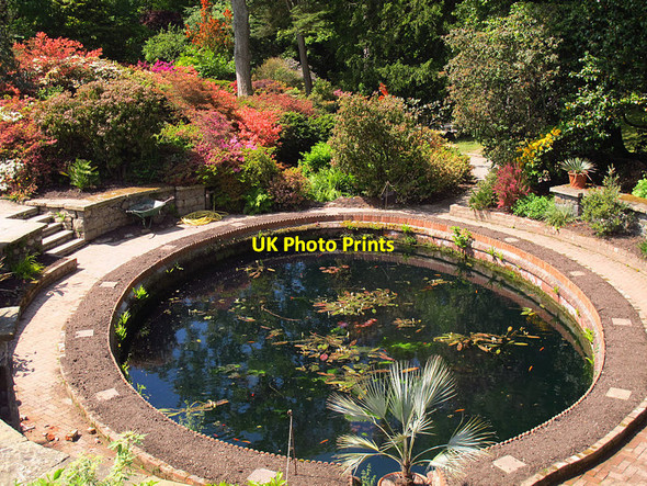 Photo 6"x4" Bodnant Garden: elliptical pool Brymbo\/SH8071 c2017