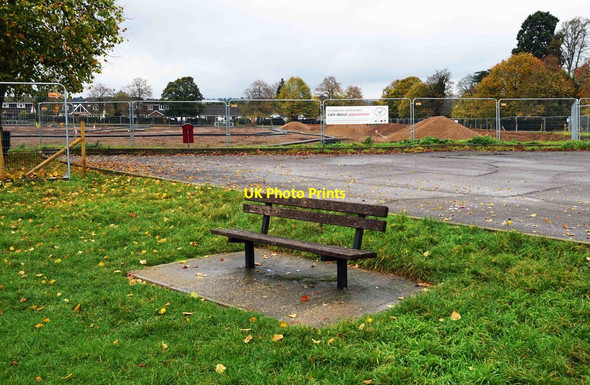 Photo 6"x4" Seat by the car park in Gossmore Recreation Ground, Marlow, Bucks Marlow\/SU8586 c2017