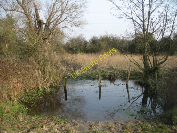 Photo 6"x4" Over flowing river bank - River Loddon Chineham c2009
