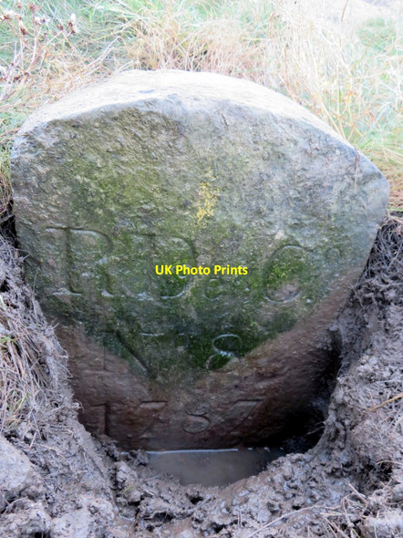 Photo 6"x4" River Dee Co. boundary stone dated 1787 Bagillt c2017