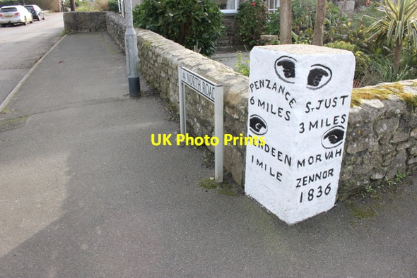 Photo 6"x4" Milestone Pendeen Higher Boscaswell c2017