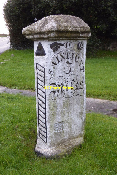 Photo 6"x4" Milestone at Crow-an-wra on the A30 Crows-an-wra c2017