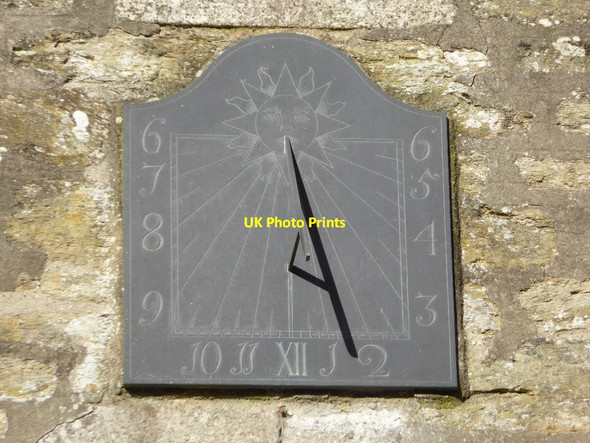 Photo 6"x4" Sundial on Illogan church Redruth c2017