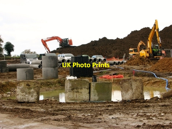 Photo 6"x4" Pond under construction Arminghall c2017