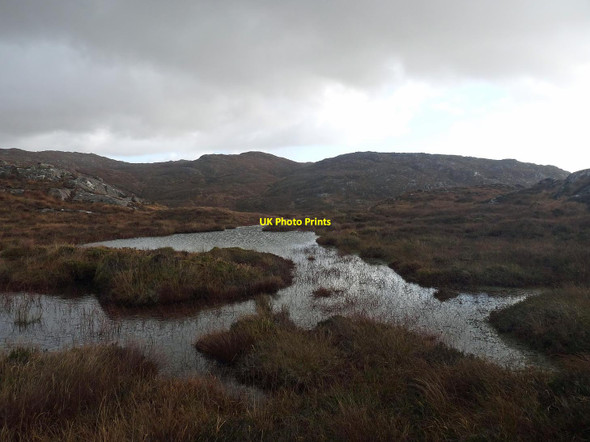 Photo 6"x4" Moorland pool below Cruach Airigh an Aon-bhuinn, Inverness-shire Kinlochmoidart\/Ceann Loch Muideirt c2017