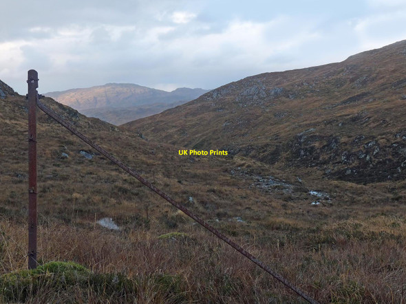 Photo 6"x4" Fence post above the Irine Burn, Inverness-shire Roshven c2017
