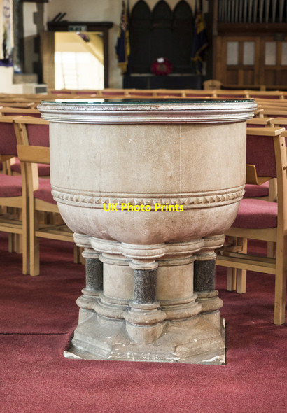 Photo 6"x4" All Saints, Woodford Wells - Font Woodford\/TQ4091 c2017