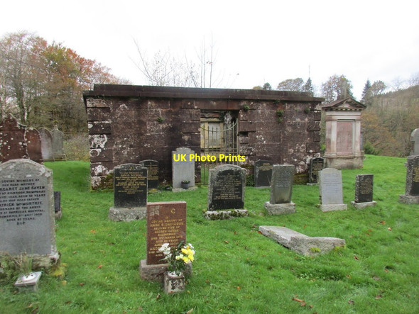 Photo 6"x4" Churchyard and burial enclosure, Wamphray Gateside\/NY1194 c2017