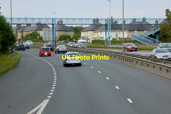 Photo 6"x4" Queensferry, Footbridge over Aston Road (A494) Connah's Quay c2017
