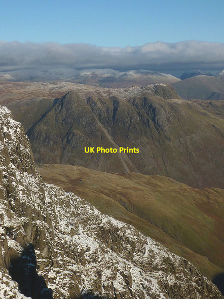 Photo 6"x4" The Langdale Pikes from Long Top, Crinkle Crags Langdale Pikes c2017