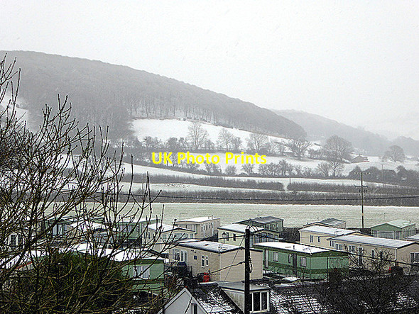 Photo 6"x4" Snow on the hillside above Tyllwyd Farm Maes-bangor c2017