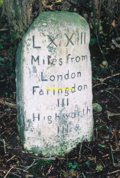 Photo 6"x4" Old Milestone by the B4019, east of Coleshill Great Coxwell c2001
