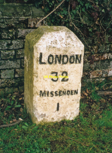 Photo 6"x4" Old Milestone by the A413, north of Great Missenden Great Missenden c2003