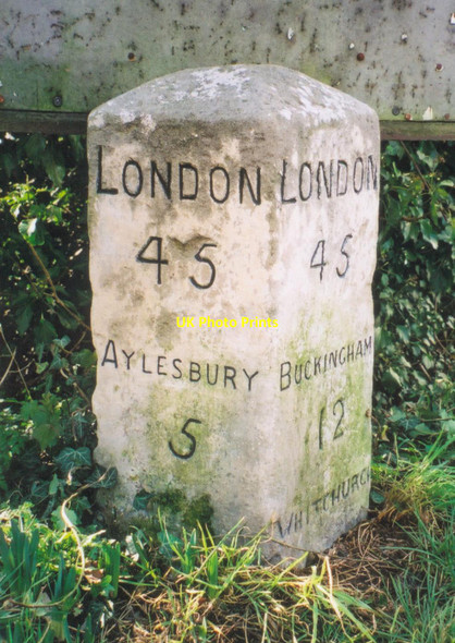 Photo 6"x4" Old Milestone by the A413 in Whitchurch, Buckinghamshire Whitchurch\/SP8020 c2003